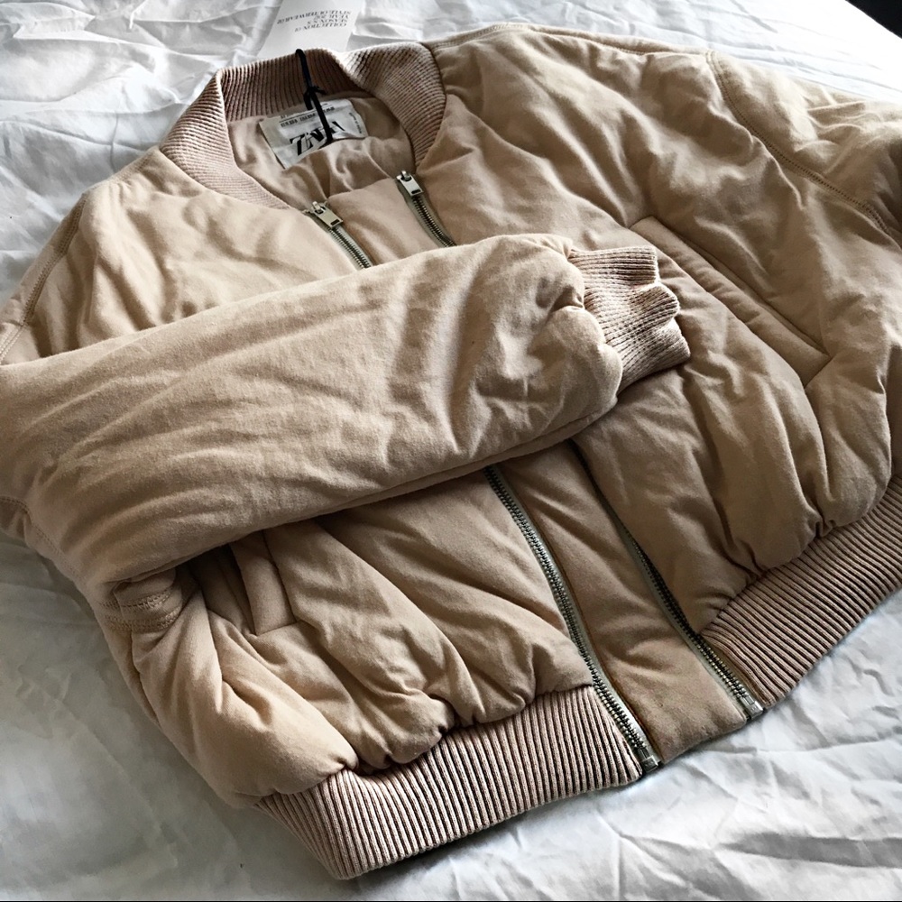 Zara quilted bomber jacket